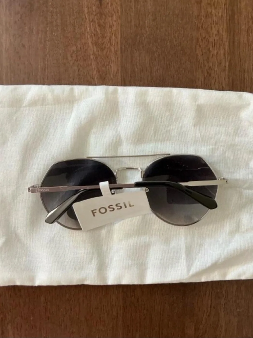Fossil Silver Frame with Black Gradient Lenses Men's Sunglasses